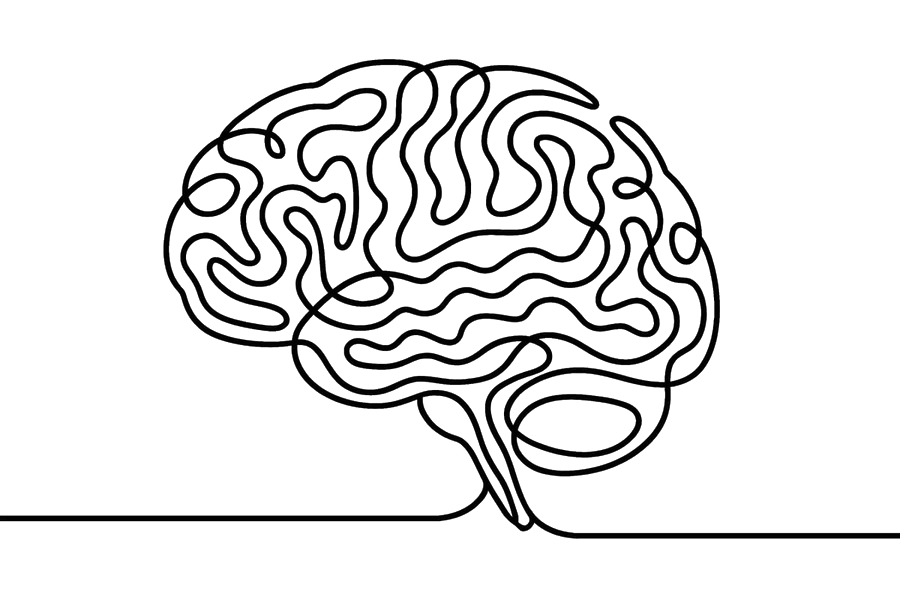 Illustration linéaire évoquant le fonctionnement psychologique